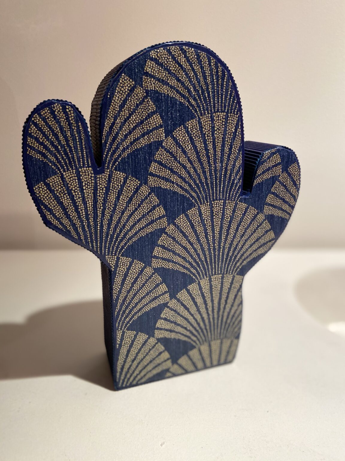 Cactus 3D Bleu et Or